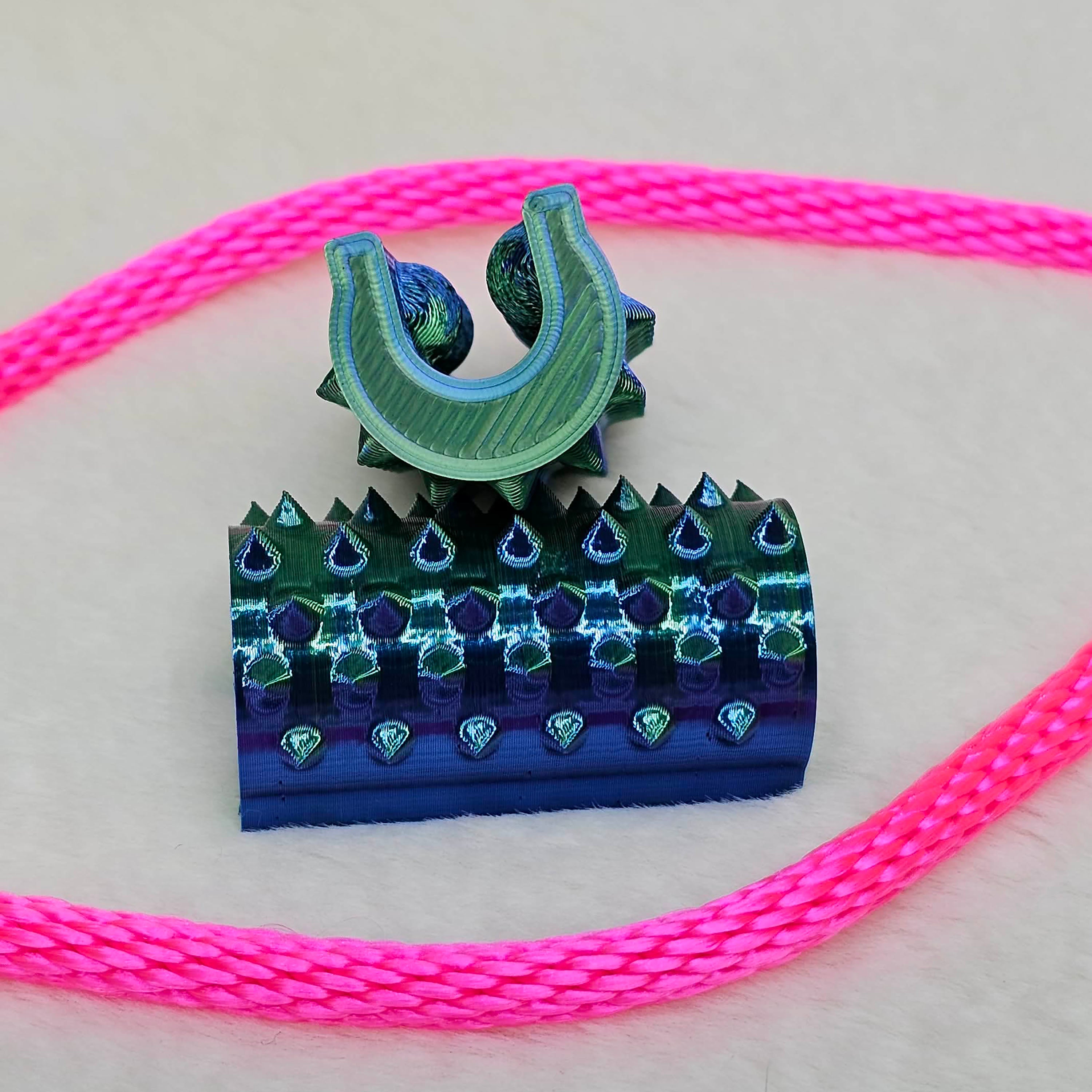 Short Shibari Rope Spike - Green Blue