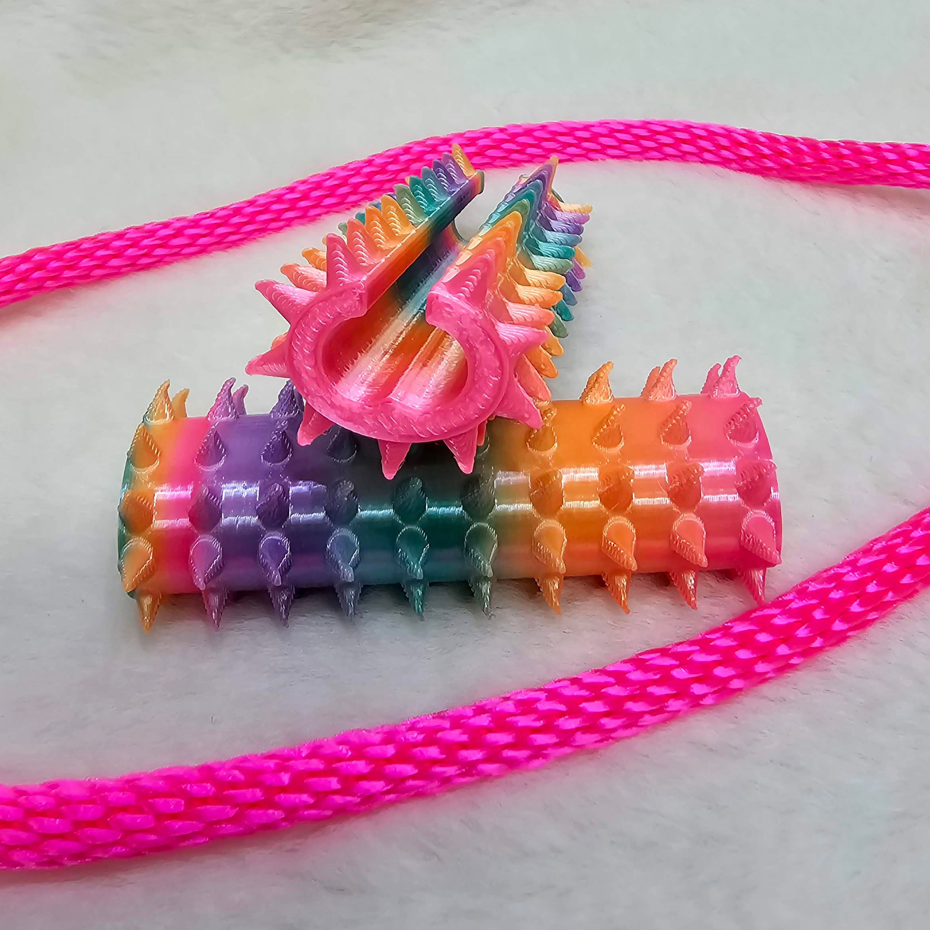 Long Shibari Rope Spike - Opaque Pastel Rainbow