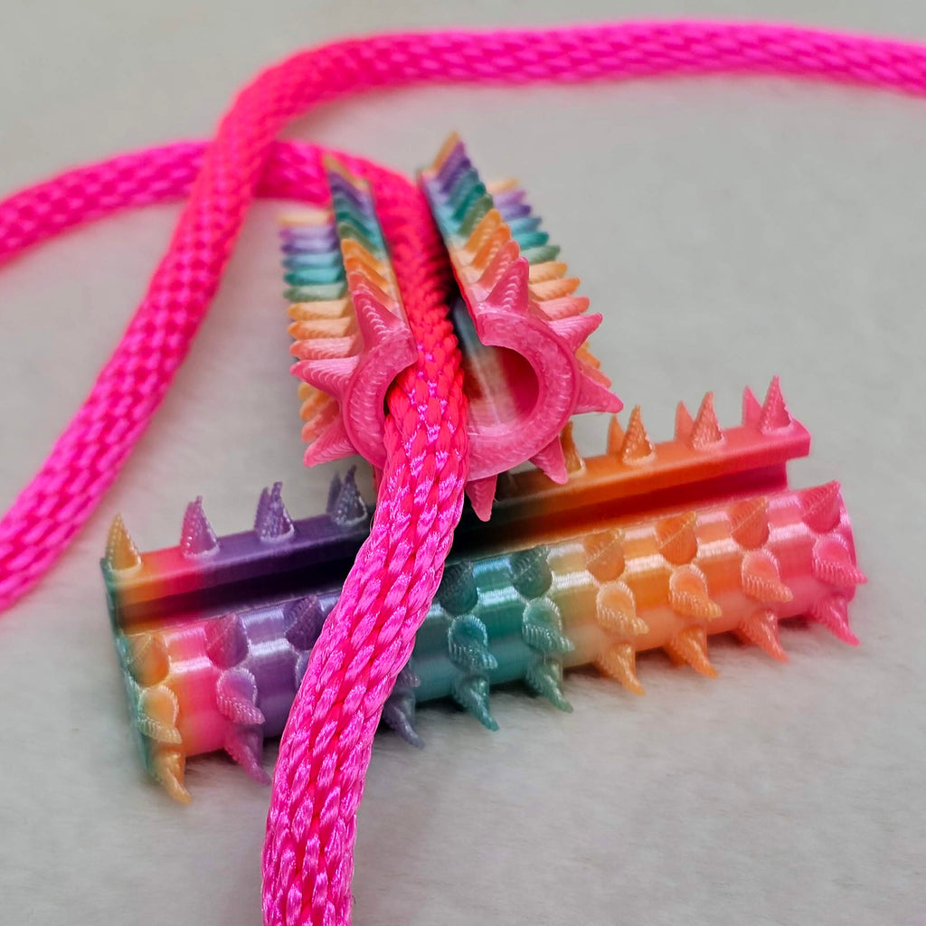 Long Shibari Rope Spike - Opaque Pastel Rainbow