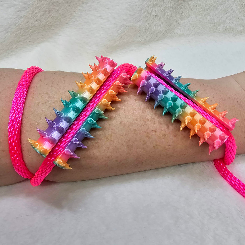 Long Shibari Rope Spike - Opaque Pastel Rainbow