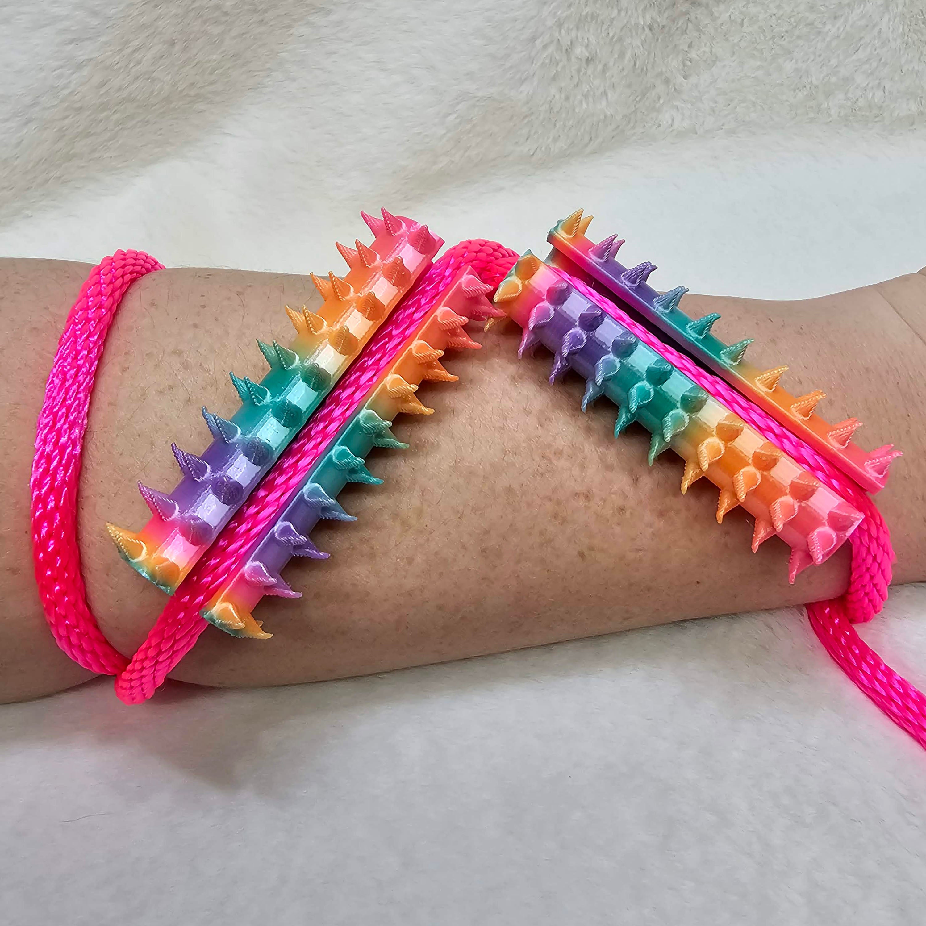 Long Shibari Rope Spike - Opaque Pastel Rainbow