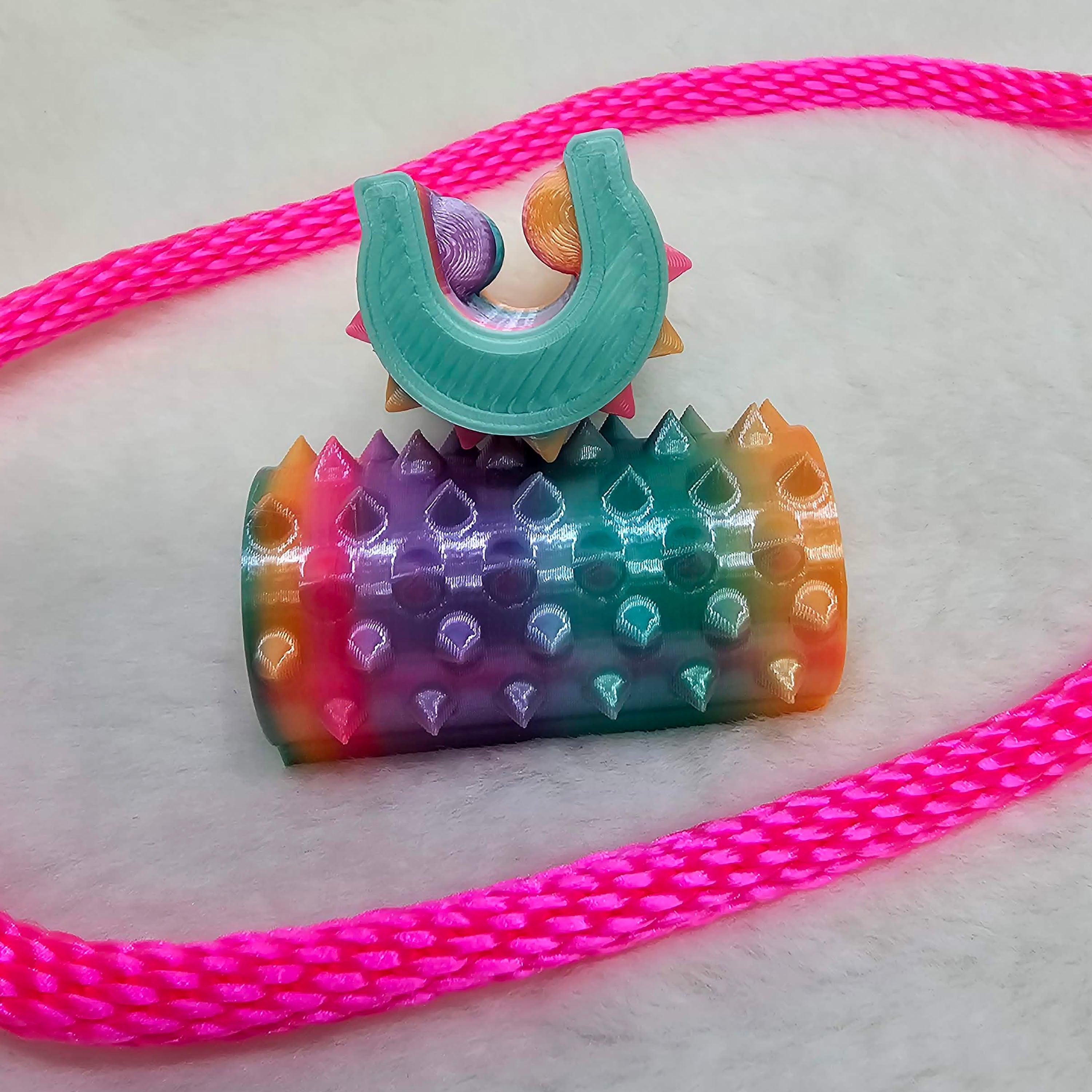 Short Shibari Rope Spike - Opaque Pastel Rainbow