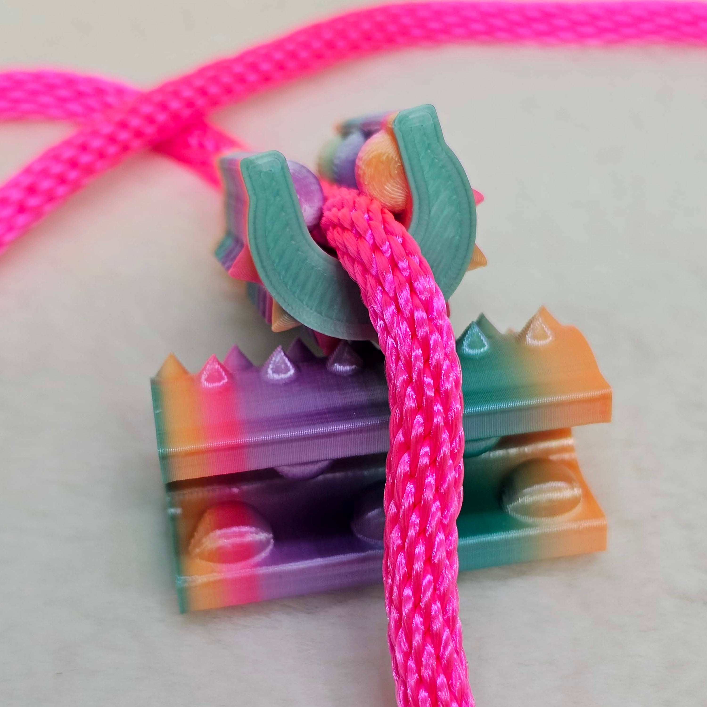 Short Shibari Rope Spike - Opaque Pastel Rainbow