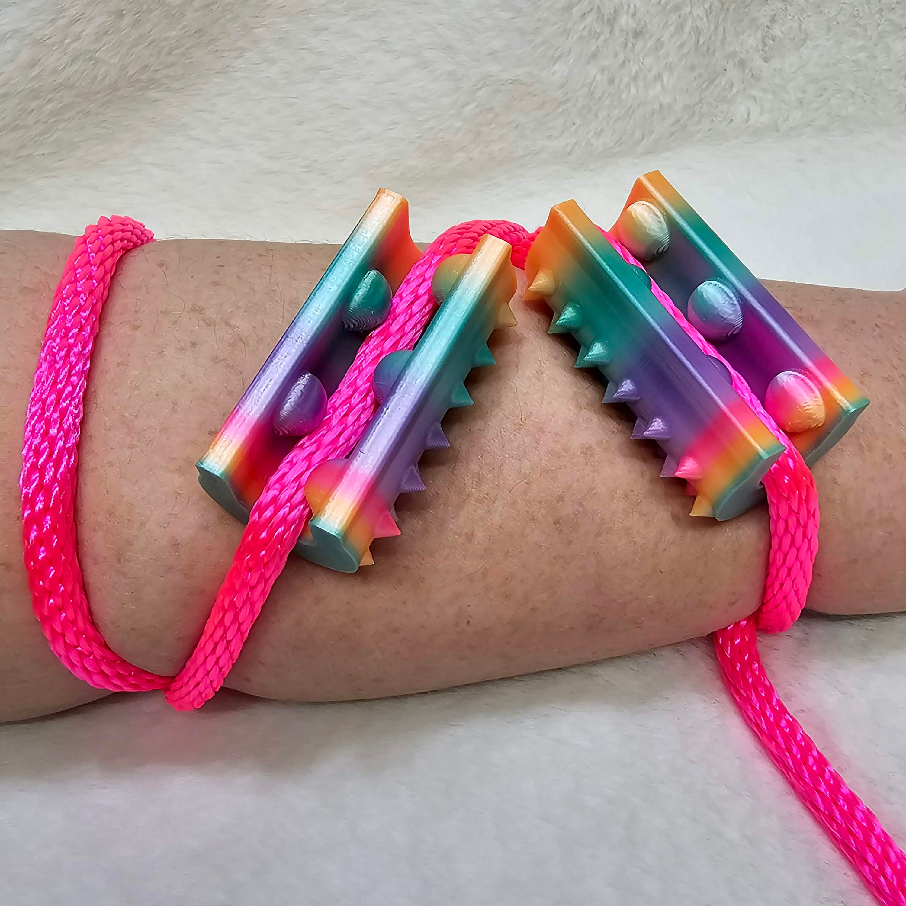 Short Shibari Rope Spike - Opaque Pastel Rainbow