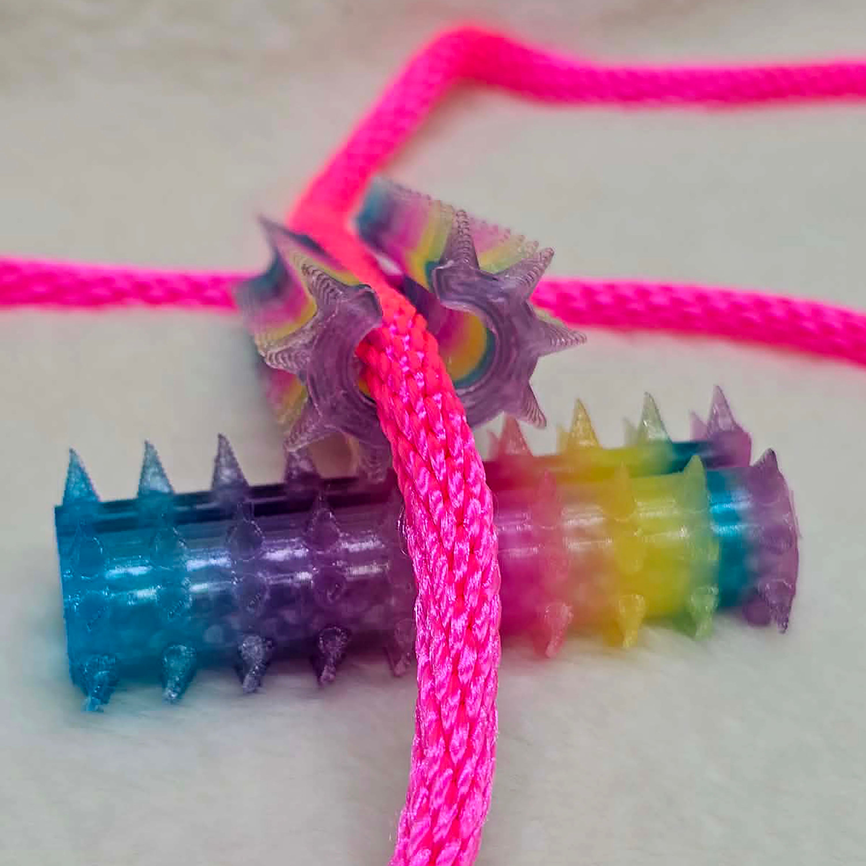 Long Shibari Rope Spike - Pastel Rainbow