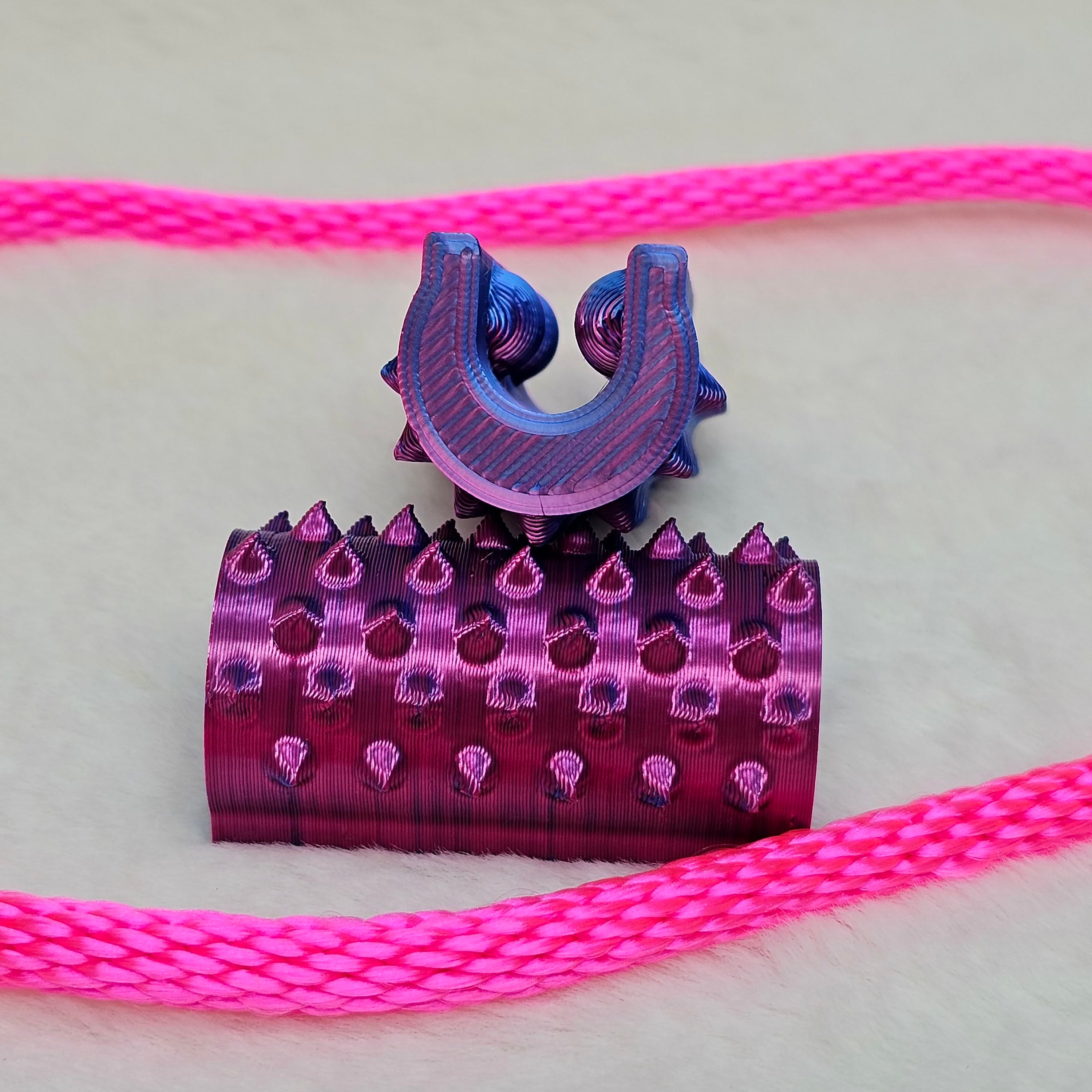 Short Shibari Rope Spike - Pink Blue