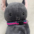 Paracord Collar - Integrated D-Ring - Pink/Teal Patterned