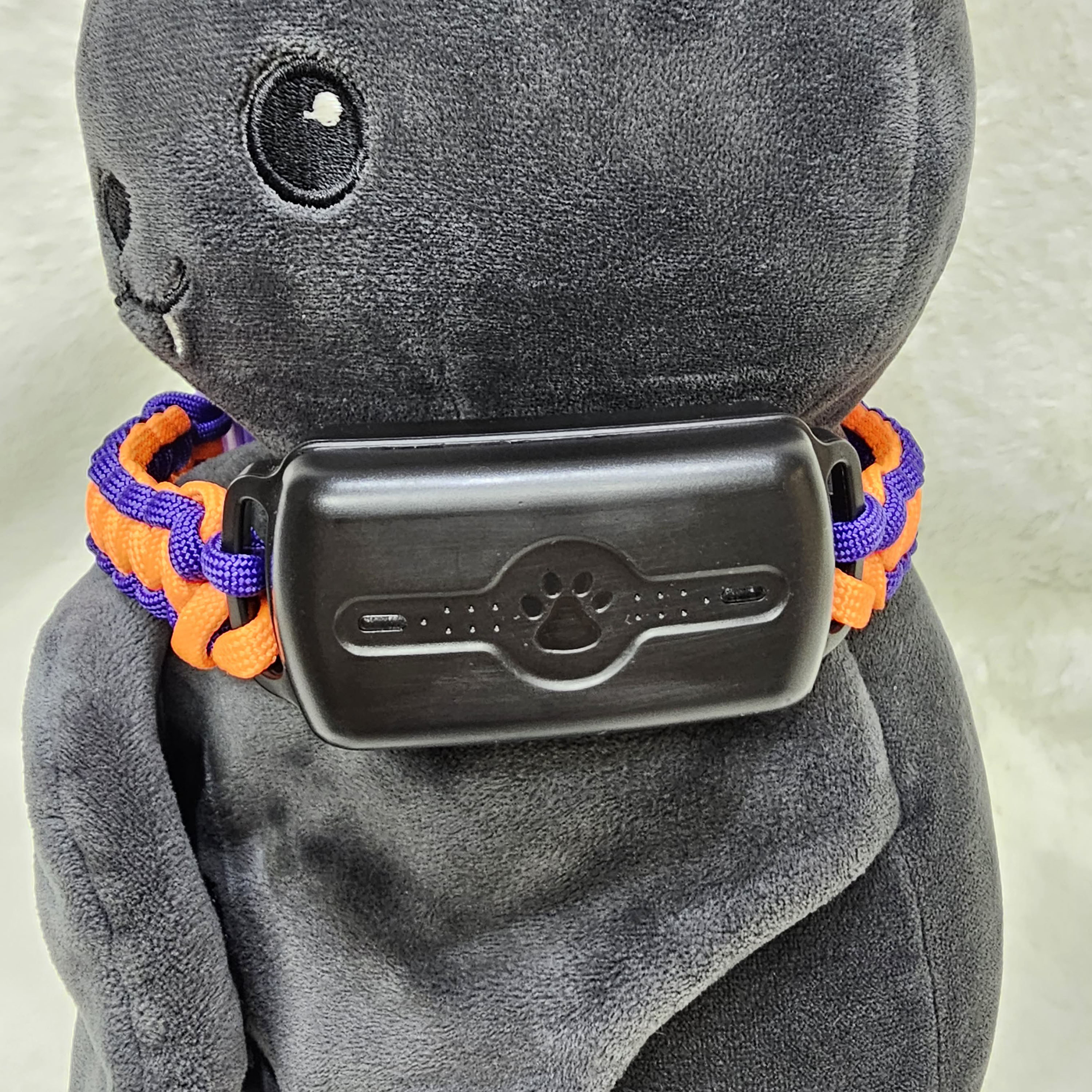 Paracord Collar - Integrated Shock Collar - Orange/Purple