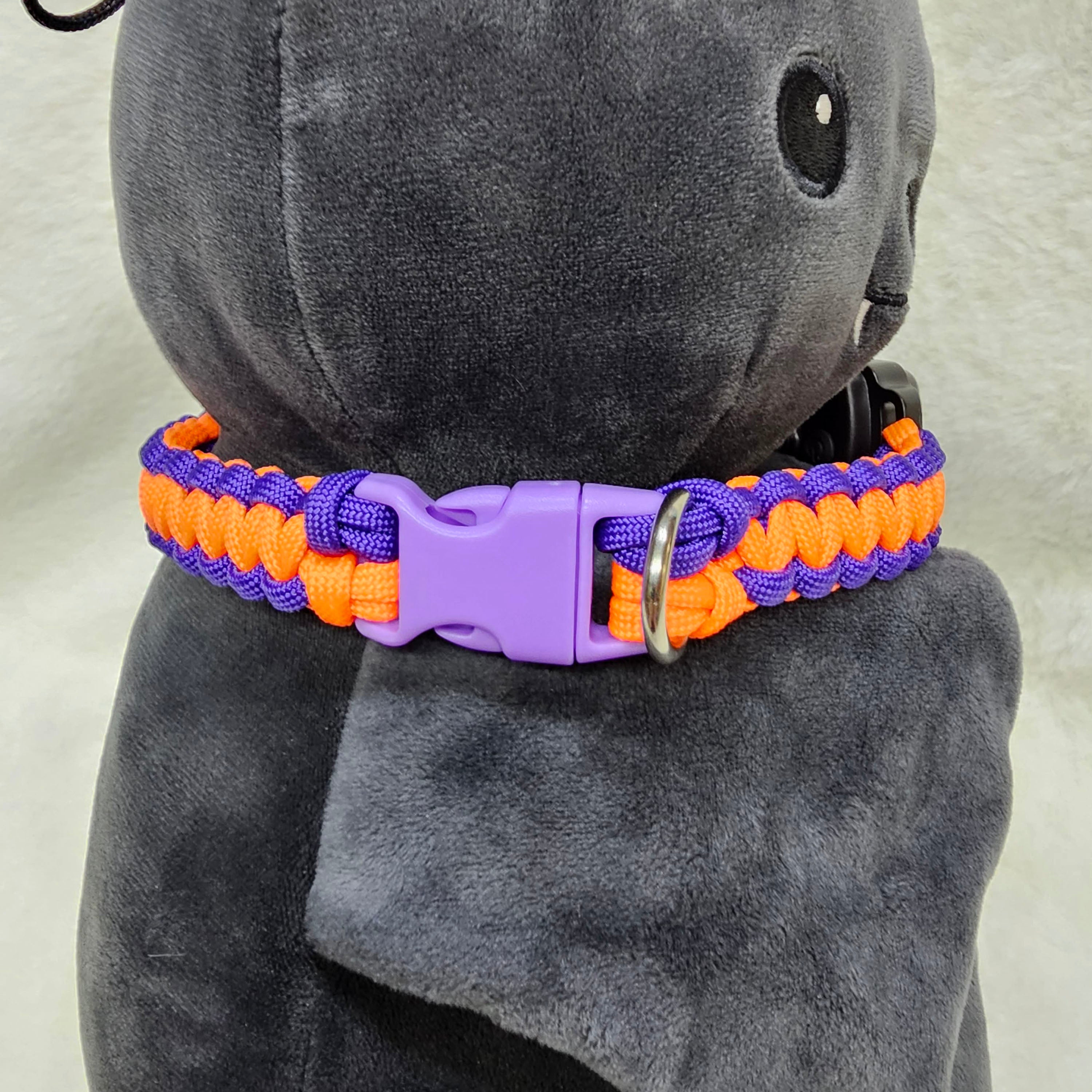 Paracord Collar - Integrated Shock Collar - Orange/Purple