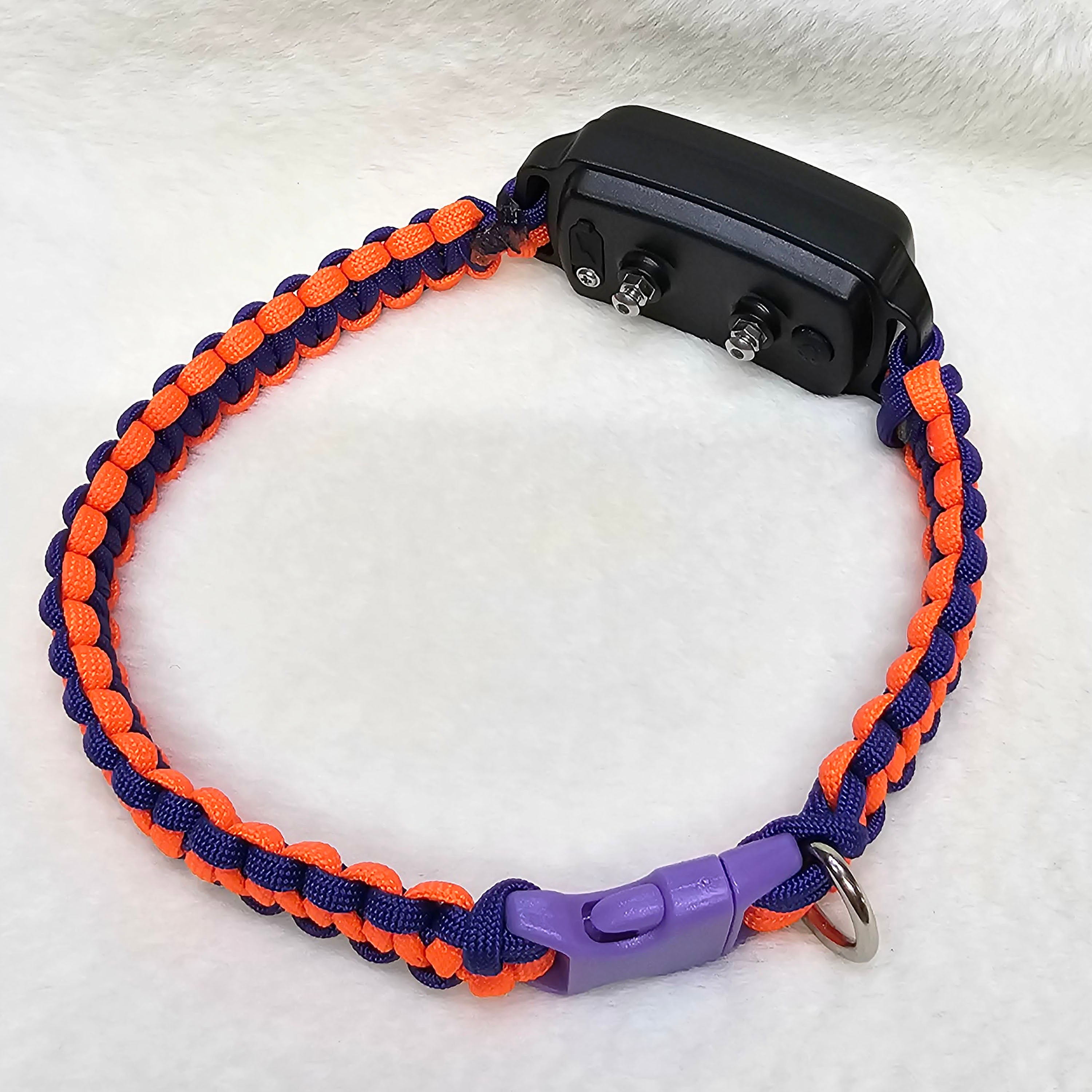 Paracord Collar - Integrated Shock Collar - Orange/Purple